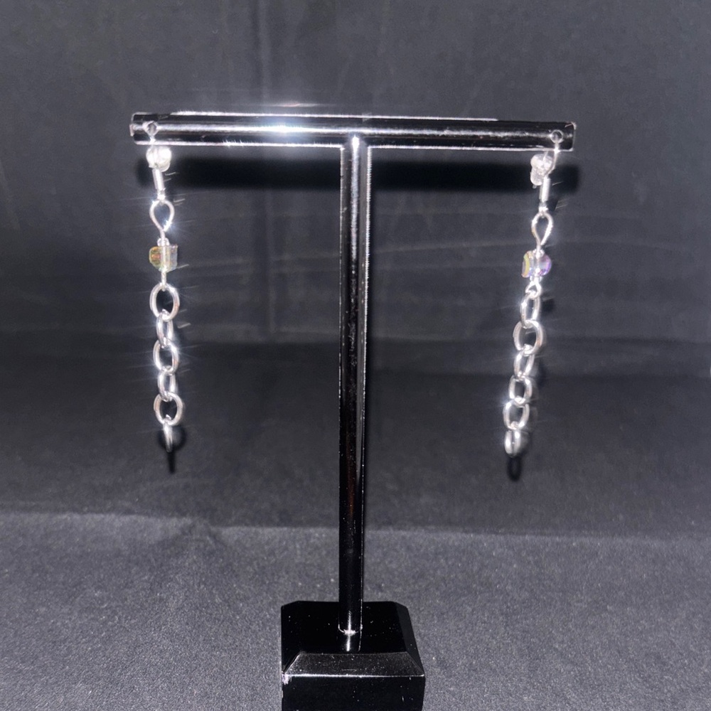 Chic Silver Chain Drop Earrings